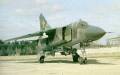 MiG-23 parked. Front view.