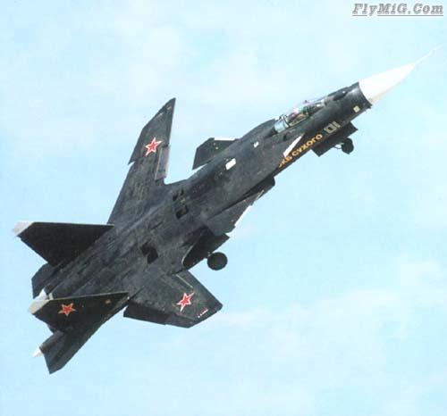 Su-47 just took-off. MAKS 2001