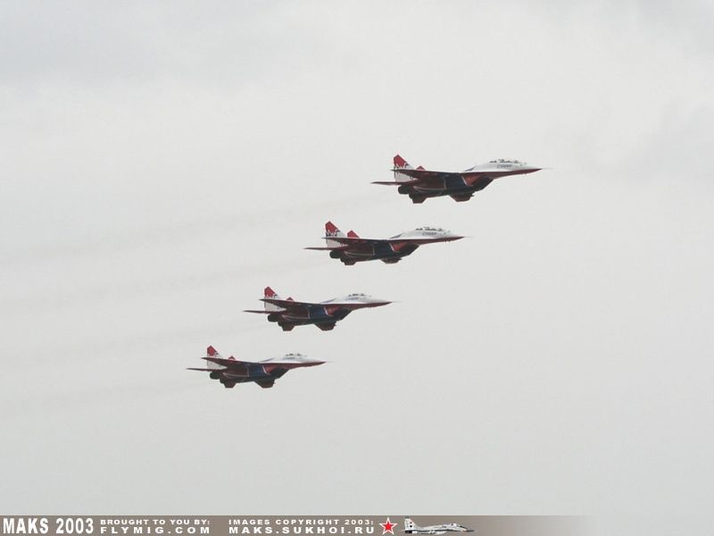 Martlets (Strizi) in formation. MiG-29.