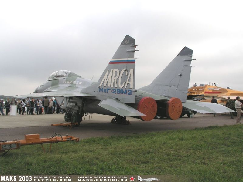 MiG-29UBT Fulcrum on static display.