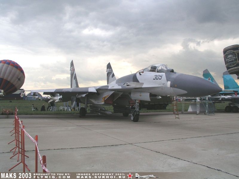 Su-27 Flanker on static display.